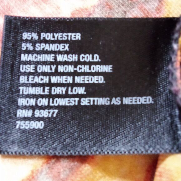 East 5th Blouse Women XL Red Yellow Geometric Print Short Sleeve Stretch Top - Picture 7 of 9